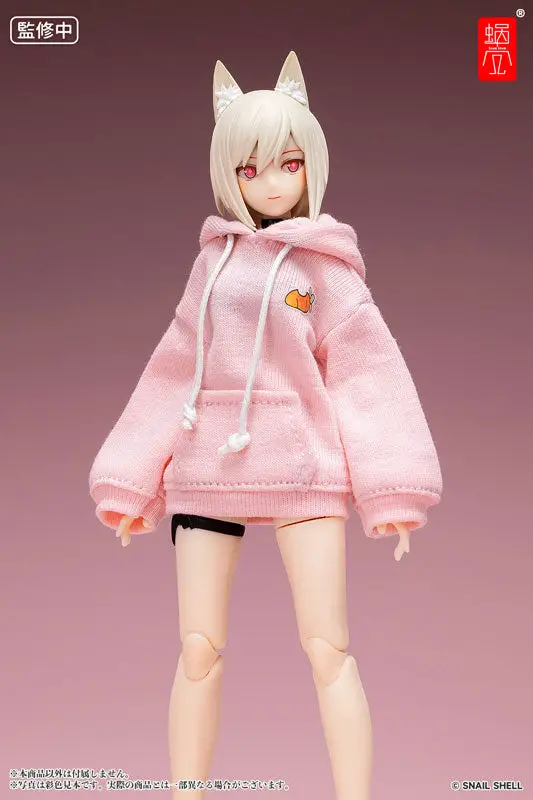 GNPROJECT Option Costume Bunny Ear Hoodie (Pink), Bunny Slippers (White) (DOLL ACCESSORY) 