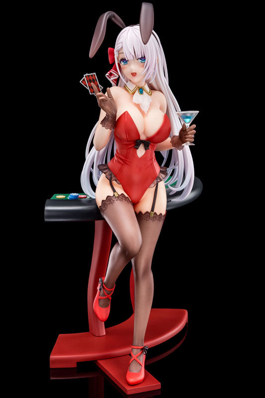 1/6 scaled pre-painted figure of The Demon Sword Master of Excalibur Academy Riselia Ray Crystalia wearing crimson bunny costume with Nip Slip Gimmick System