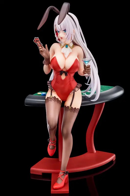 1/6 scaled pre-painted figure of The Demon Sword Master of Excalibur Academy Riselia Ray Crystalia wearing crimson bunny costume with Nip Slip Gimmick System