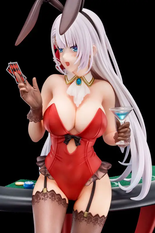 1/6 scaled pre-painted figure of The Demon Sword Master of Excalibur Academy Riselia Ray Crystalia wearing crimson bunny costume with Nip Slip Gimmick System