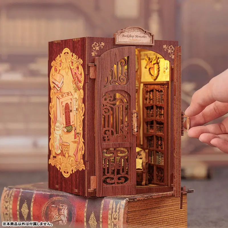 Miniature Dollhouse Bookshop Memories Wooden Handmade Kit