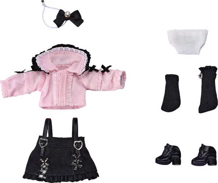 Nendoroid Doll Outfit Set Suspender Skirt Set (Pink & Black)