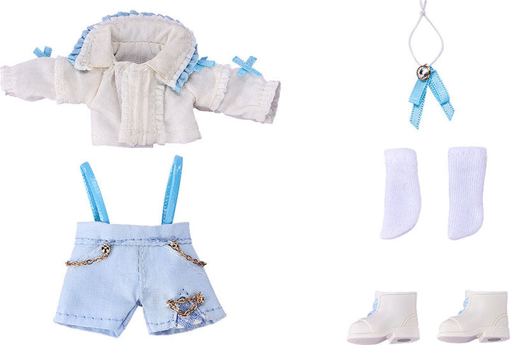 Nendoroid Doll Outfit Set Suspender Shorts Set (White & Blue)