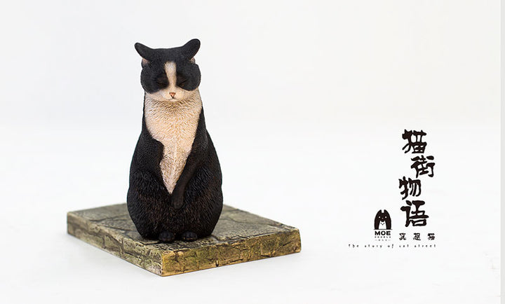 "The Story of Cat Street" Meditation Cat Ver. Black White 1/6