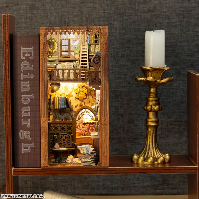 Miniature Doll House Eternal Bookstore Wooden Handmade Kit