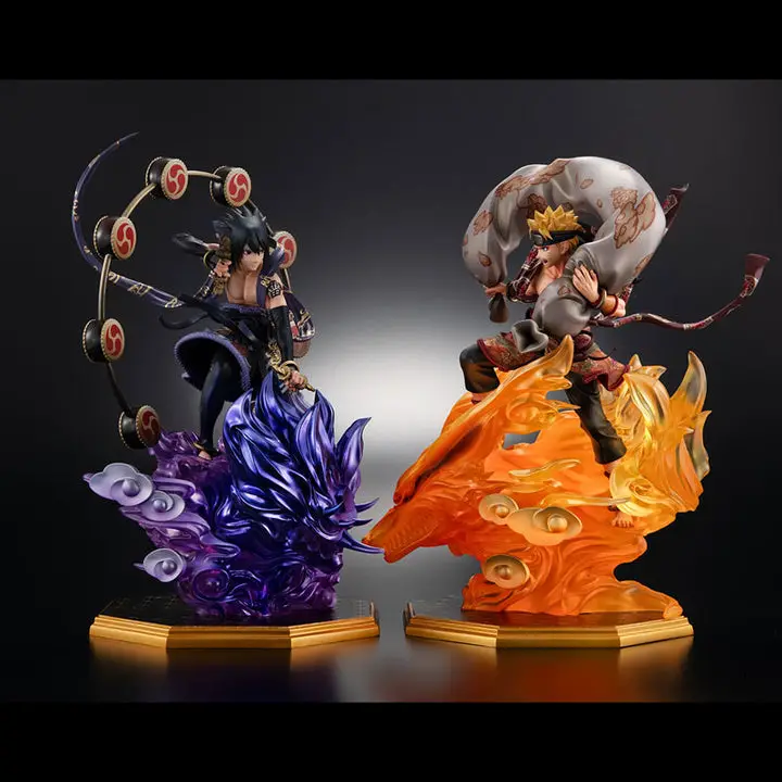  Precious G.E.M. Series NARUTO Shippuden Naruto Uzumaki Fujin & Sasuke Uchiha Raijin Set