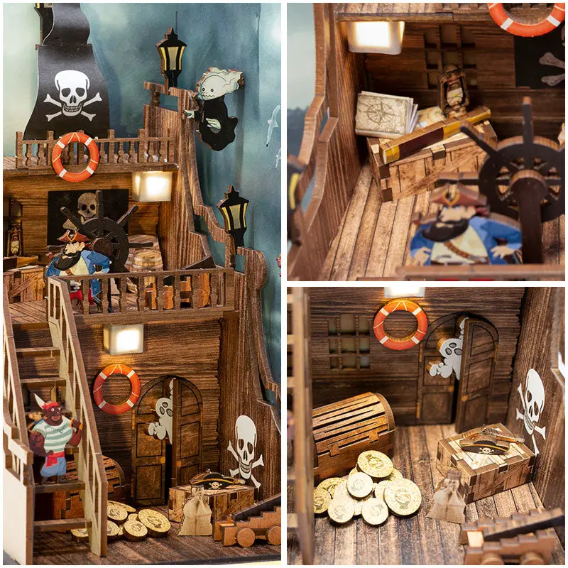 Miniature Doll House Sea Hunter Wooden Handmade Kit