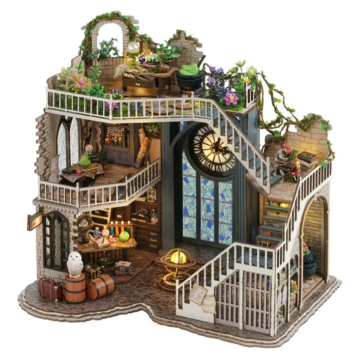 Miniature Dollhouse Magician's House Handmade Kit