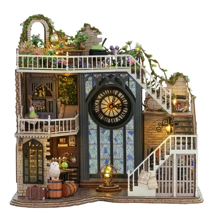 Miniature Dollhouse Magician's House Handmade Kit