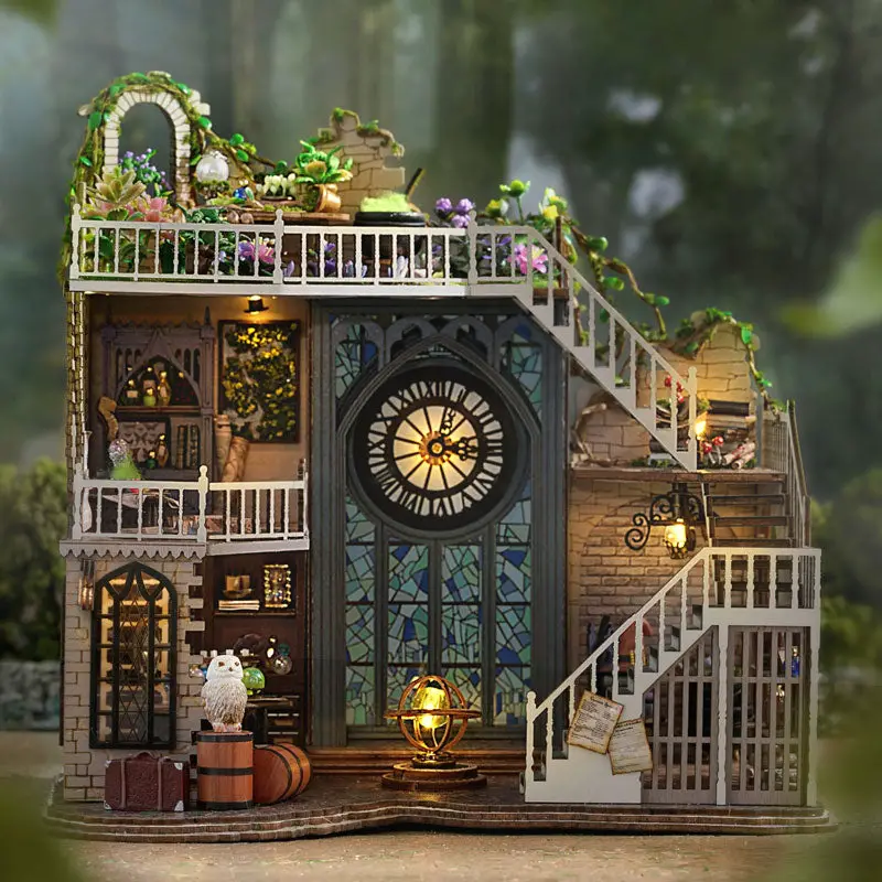 Miniature Dollhouse Magician's House Handmade Kit