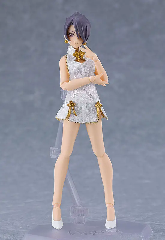 figma Female body (Mika) with Mini Skirt Chinese Dress Outfit (White)