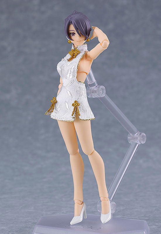 figma Female body (Mika) with Mini Skirt Chinese Dress Outfit (White)