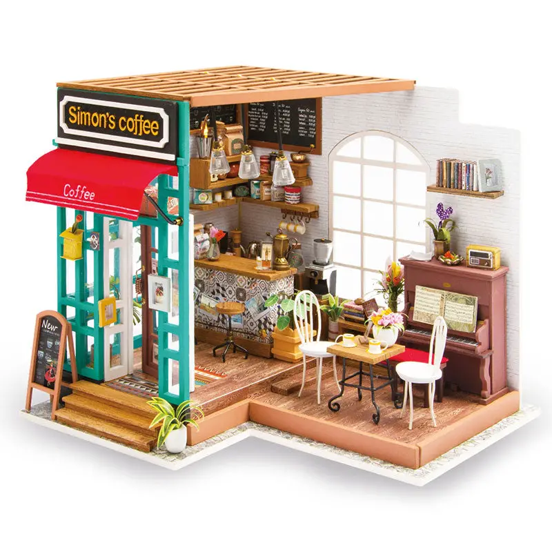 DIY Miniature House Cafe Time Handmade Kit